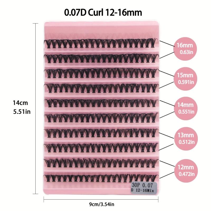DIY Lash Extension Kit 200pcs Individual Lashes Cluster D Curling