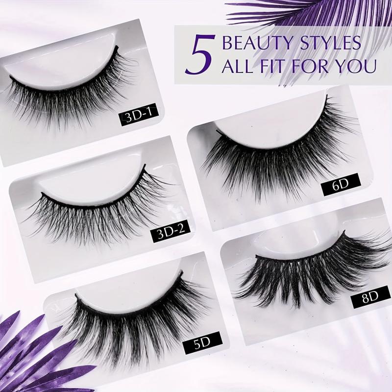 Magnetic Eyeliner And Lashes Kit - Reusable Lashes 5 Pairs