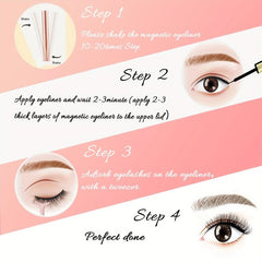 3 Pairs Magnetic Eyeliner & Magnetic Eyelashes Kit Natural Long Lasting