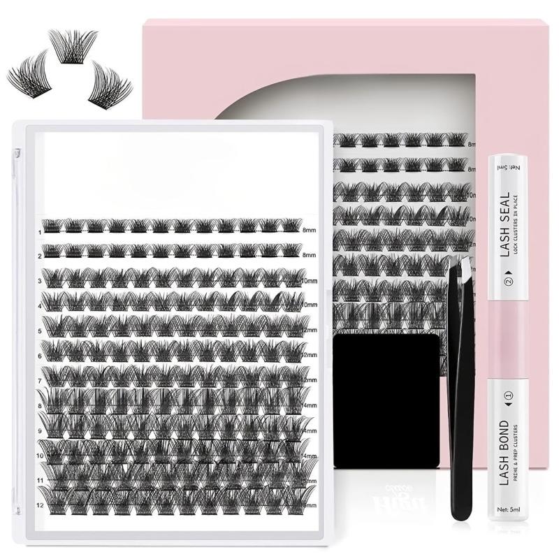 144 Pcs Cluster Eyelash Extension Kit D Curl Volume Wispy Lashes