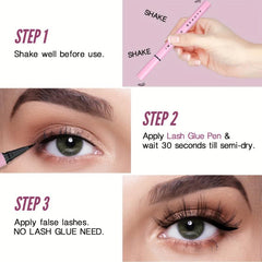 6 Pairs Eyelashes & Eyeliner Kit 3D Natural Look Lashes Easy Wear Waterproof