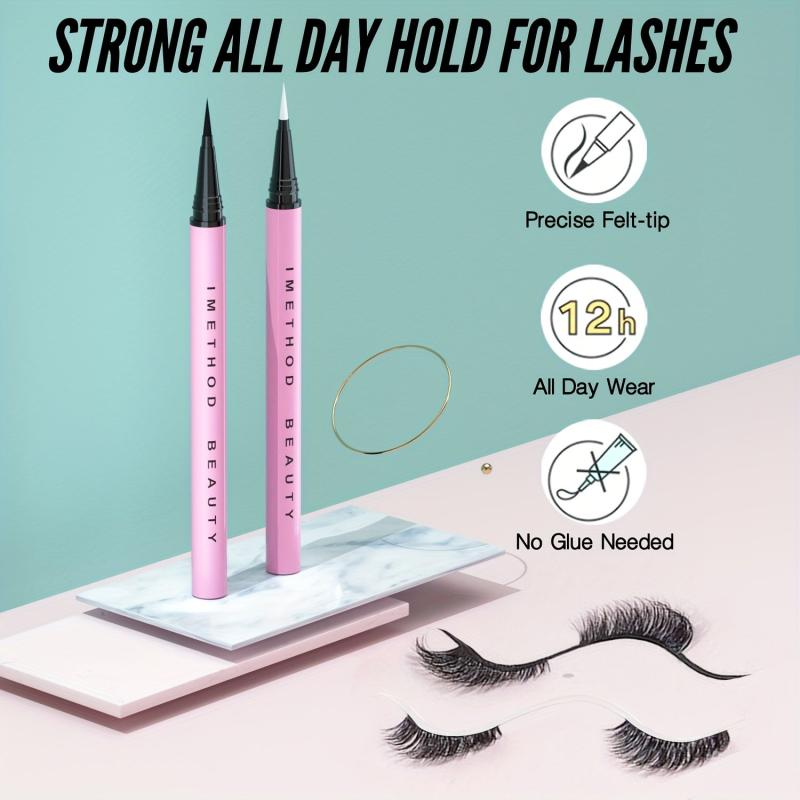 6 Pairs Eyelashes & Eyeliner Kit 3D Natural Look Lashes Easy Wear Waterproof
