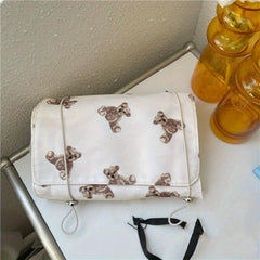 Portable 4-in-1 Roll Up Travel Toiletry Organizer with Cartoon Pattern
