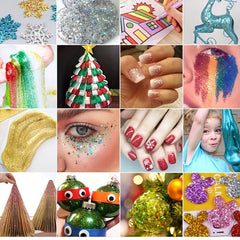 12 Colors Glitter Sequins Christmas Holiday Decoration Set