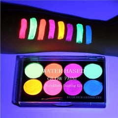 Glow UV Light Face Paint Neon Colors Palette