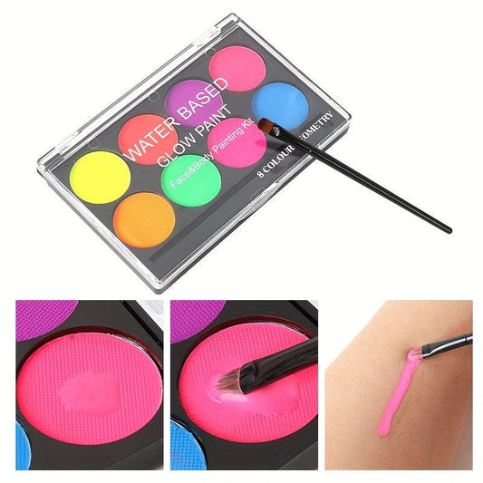 Glow UV Light Face Paint Neon Colors Palette