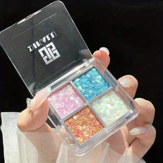 4-Color Glitter Eyeshadow Palette for Parties & Events