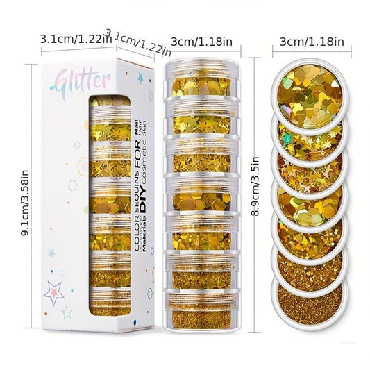 7 Layer Glitter Nail Makeup Crafts DIY Body Makeup Material