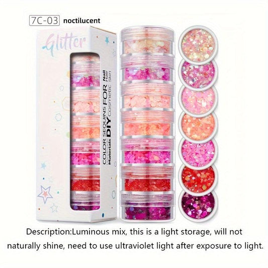 7 Layer Glitter Nail Makeup Crafts DIY Body Makeup Material