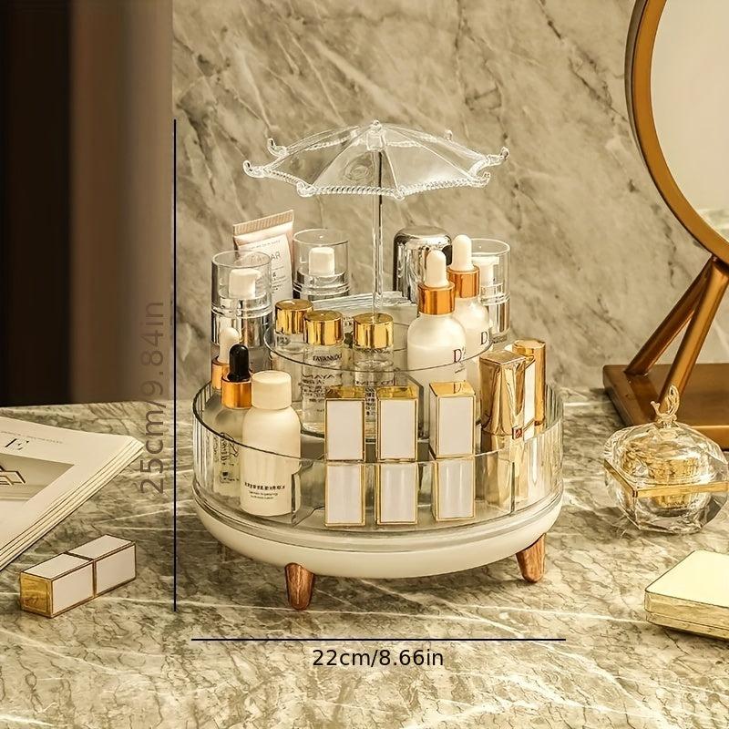 360 Rotating Makeup Organizer Spinning Cosmetic Storage Display Case