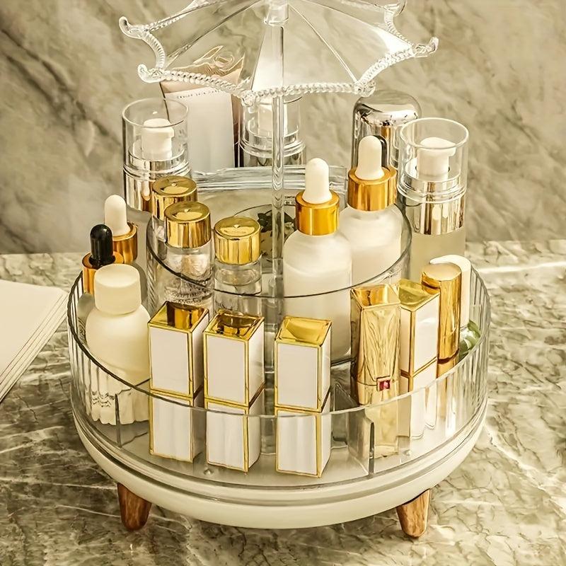 360 Rotating Makeup Organizer Spinning Cosmetic Storage Display Case