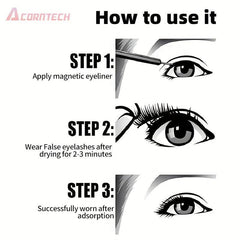 5 Pairs Magnetic False Eyelashes Set With Liquid Eyeliner And Tweezers