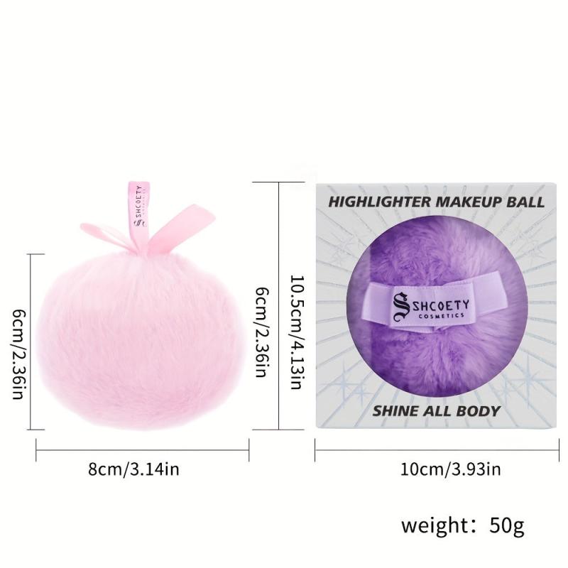 Peach Glitter Highlighting Puff for Face and Body