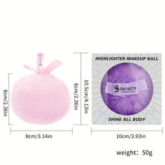 Peach Glitter Highlighting Puff for Face and Body