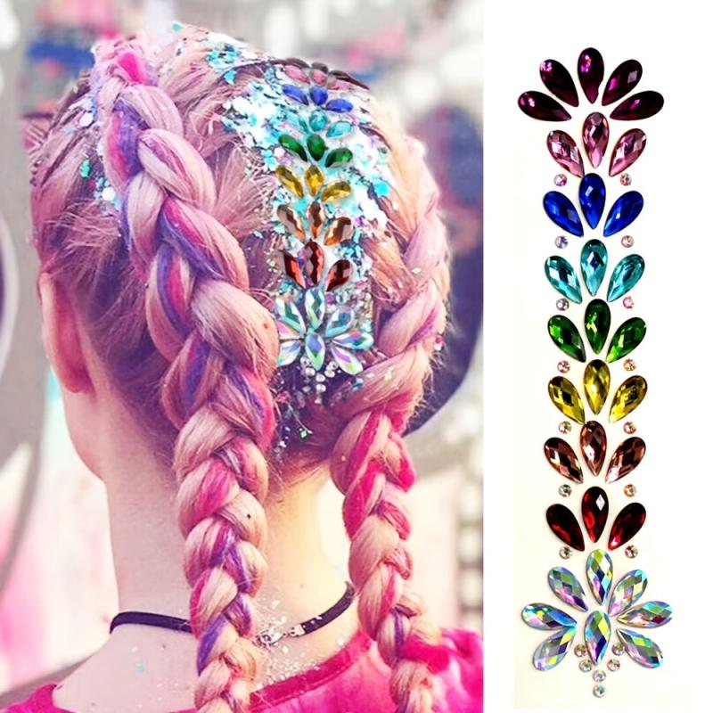 1 Pc Halloween Rhinestone Face Patch Hair Drill Chest Drill Eco Friendly