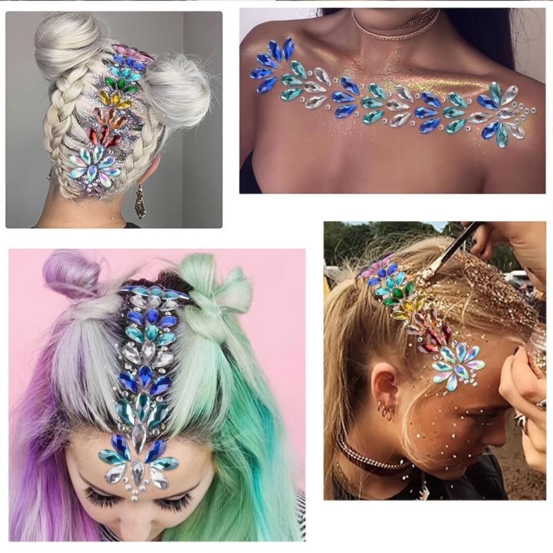 1 Pc Halloween Rhinestone Face Patch Hair Drill Chest Drill Eco Friendly