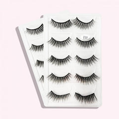 5 Pairs False Thick & Curling Double Eye Makeup for Daily Wear Women