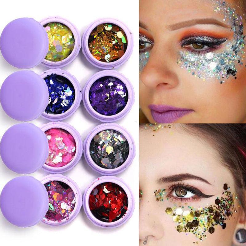 Mermaid Scale Sequins Cream Eyeshadow Lip Nail Glitter Art