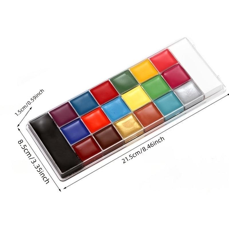 Halloween Face Painting Kit 20 Colors Oily Body Paint Palette