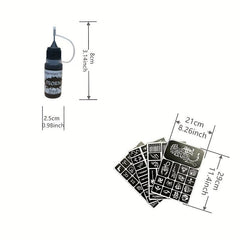 10ml Tattoo Ink 6 Tattoo Templates Waterproof Tattoo Paste Set