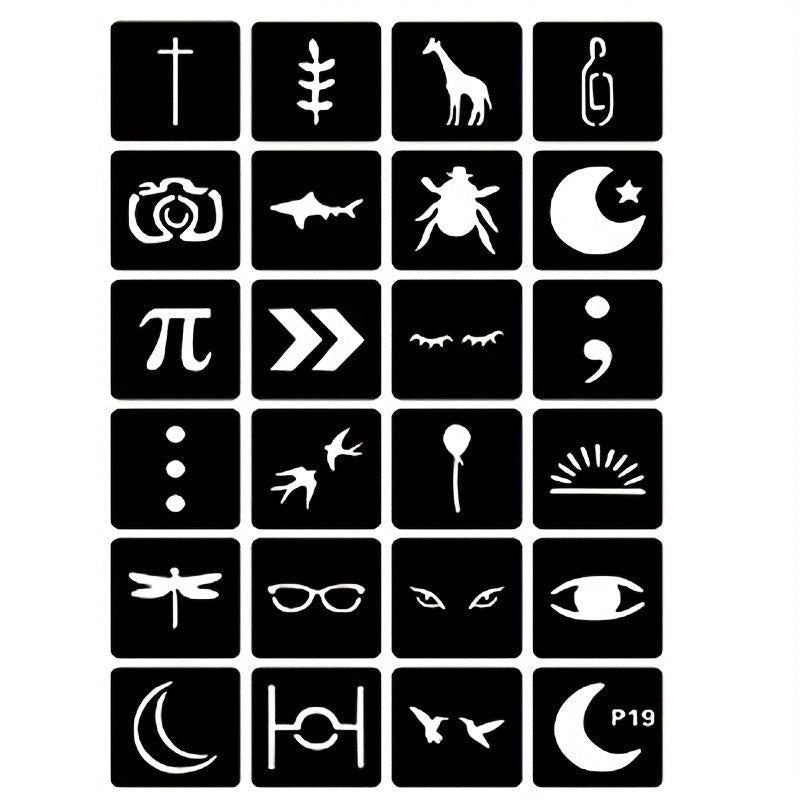 20 Sheets Tattoo Stencil Kit Reusable Airbrush Temporary Tattoos Stencils
