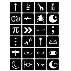 20 Sheets Tattoo Stencil Kit Reusable Airbrush Temporary Tattoos Stencils