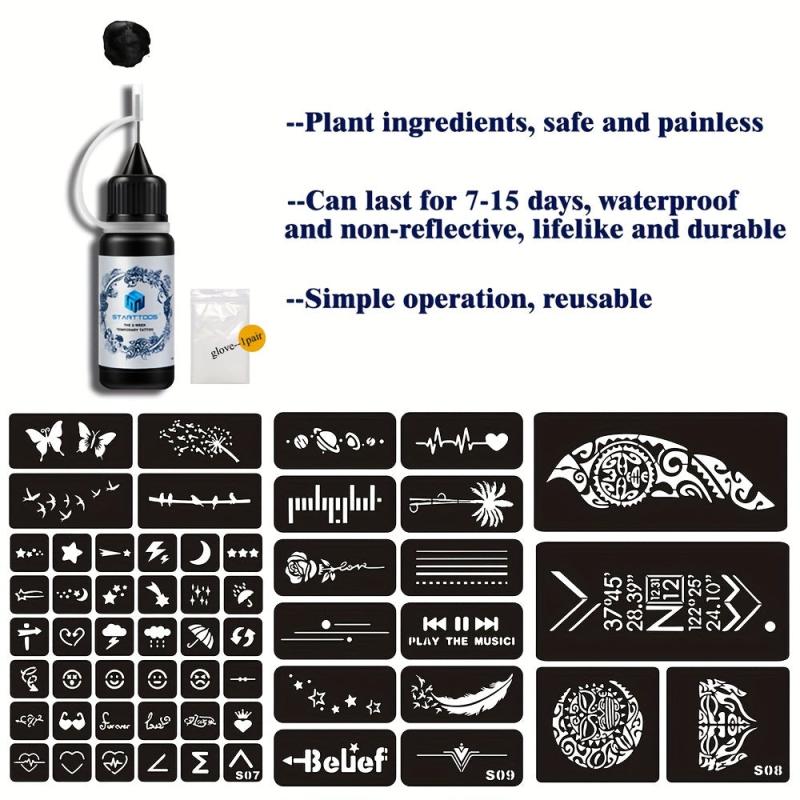 Tattoo Stencil Sheets & Juice Tattoo Dye Paste
