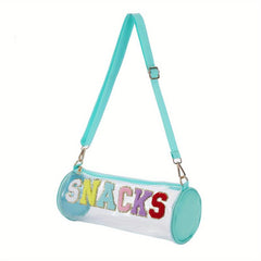 Waterproof Letter Embroidery Crossbody Bag PVC Toiletry Bag