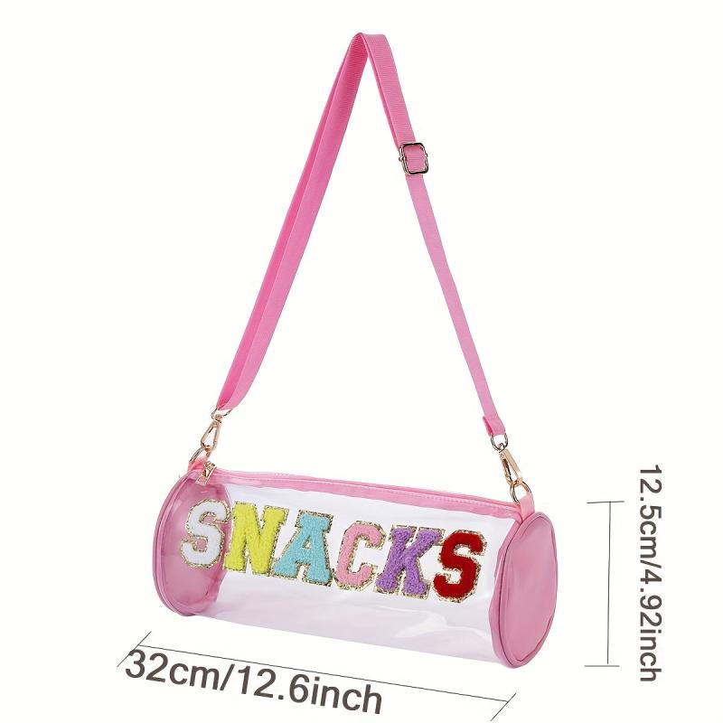 Waterproof Letter Embroidery Crossbody Bag PVC Toiletry Bag