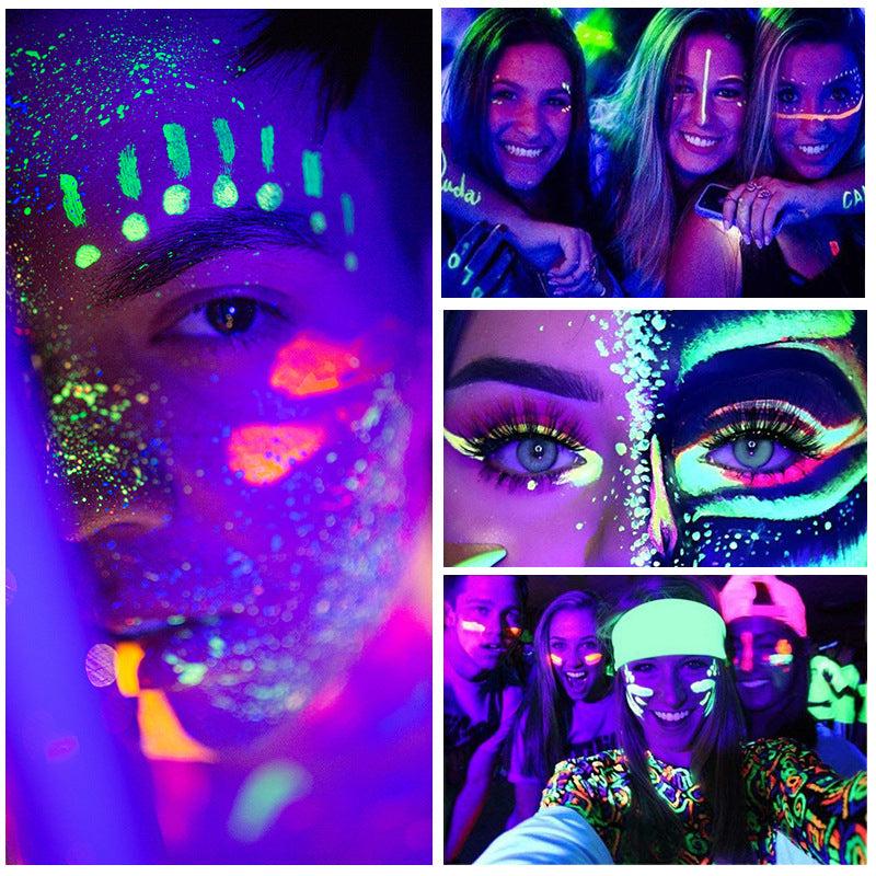 12 Colors Fluorescent Face Painting Paste Halloween Makeup