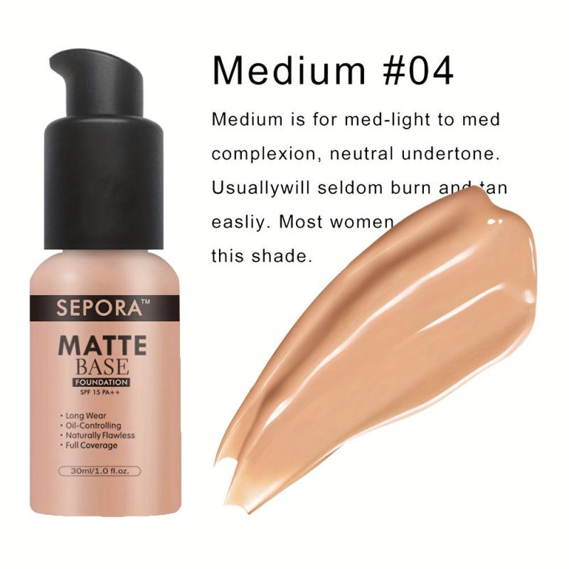 Matte Liquid Foundation Control Foundation Cream Natural Concealer Base Makeup