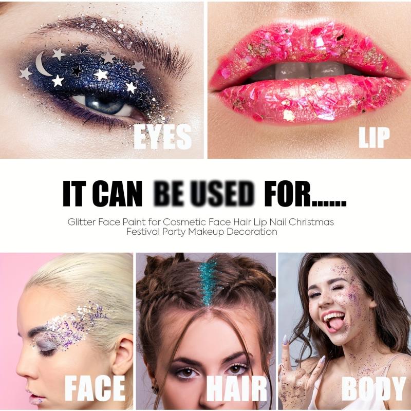 Glitter Powder & Gel for Face, Body, Hair - DIY Rave, Halloween, Slime