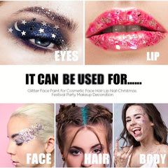 Glitter Powder & Gel for Face, Body, Hair - DIY Rave, Halloween, Slime