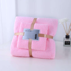 Soft Coral Velvet Bath Towel Set for Adults, Highly Absorbent