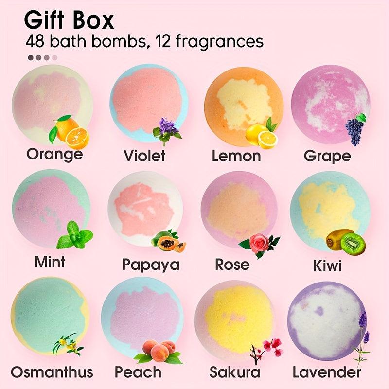 12 Pure Scents Bath Bombs Ideal Spa & Birthday Relaxation for Women