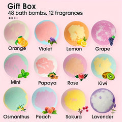 12 Pure Scents Bath Bombs Ideal Spa & Birthday Relaxation for Women