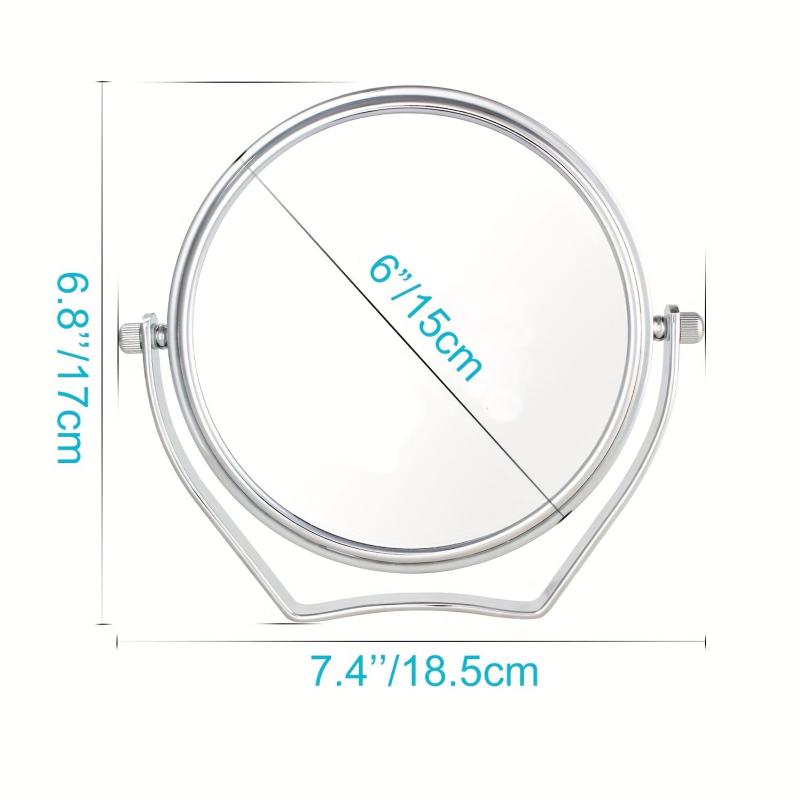 Portable Round Travel Mirror 1X/10X Magnification Handle 360 Swivel Men Women