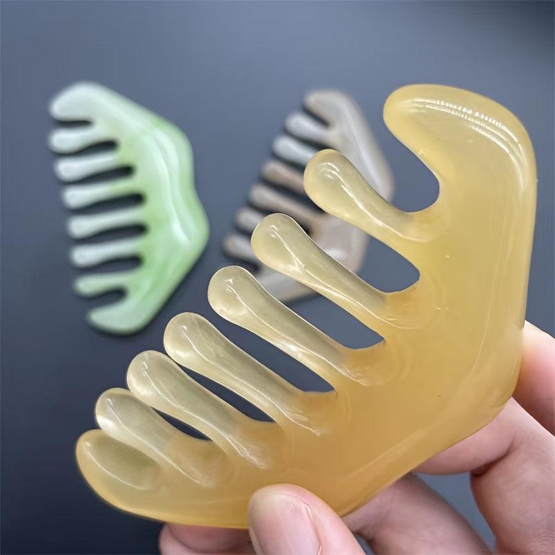Resin Massage Comb Guasha Scraping Scalp Comb Handheld Head Massage Tool
