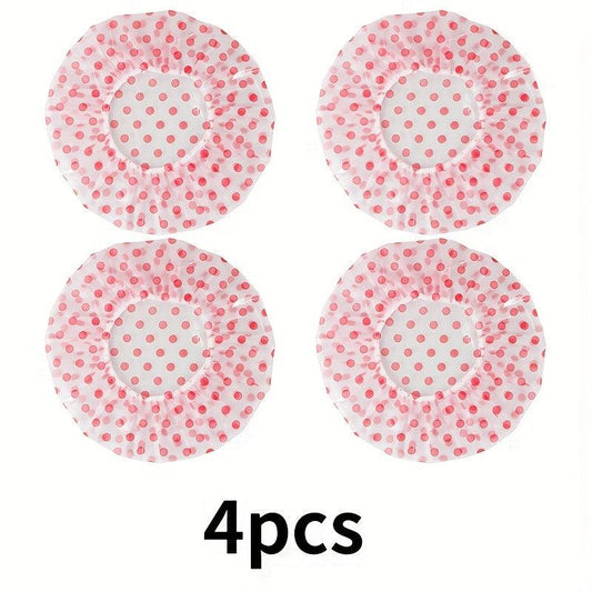 6pcs Printed Bonnet Shower Caps Waterproof Bath Caps for Women Ladies