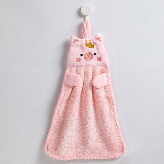 4pcs Microfiber Hand Towels Little Pig Towel Absorbent Kitchen & Bathroom Towel