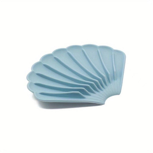 Silicone Shell Soap Dish Holder Non-slip Bathroom Punch Soap Pad