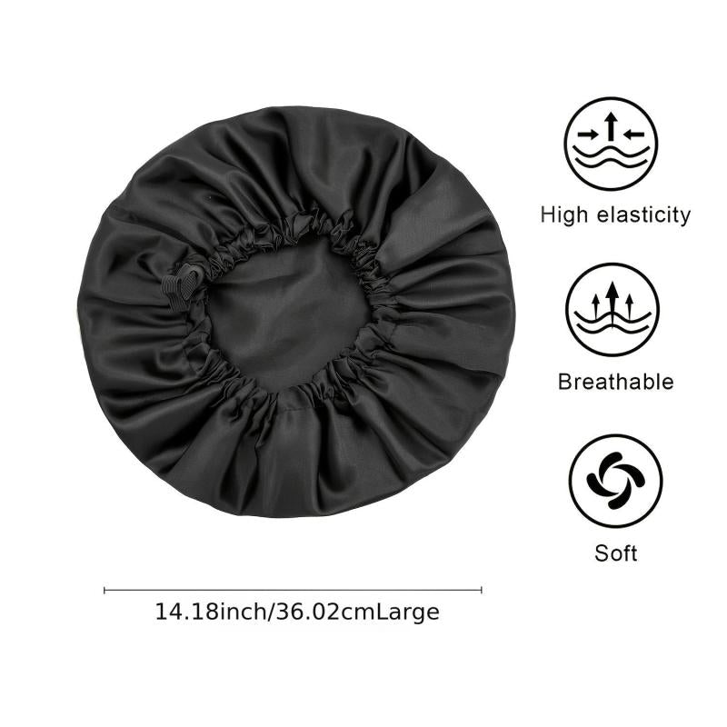Adjustable Silk Bonnet for Curly Hair - Large Satin Lined Sleep Cap