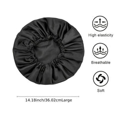 Adjustable Silk Bonnet for Curly Hair - Large Satin Lined Sleep Cap