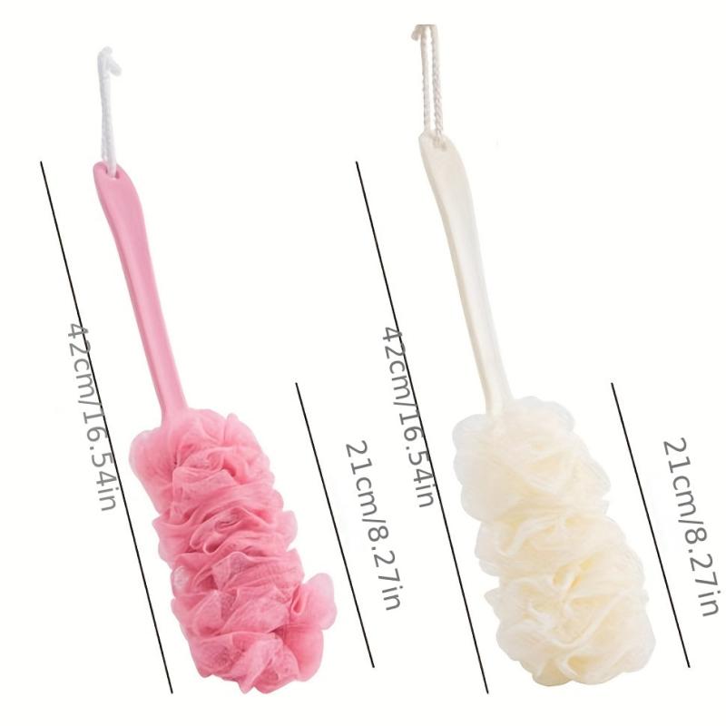 Long Handle Back Loofah Shower Brush - Exfoliating Body Scrubber