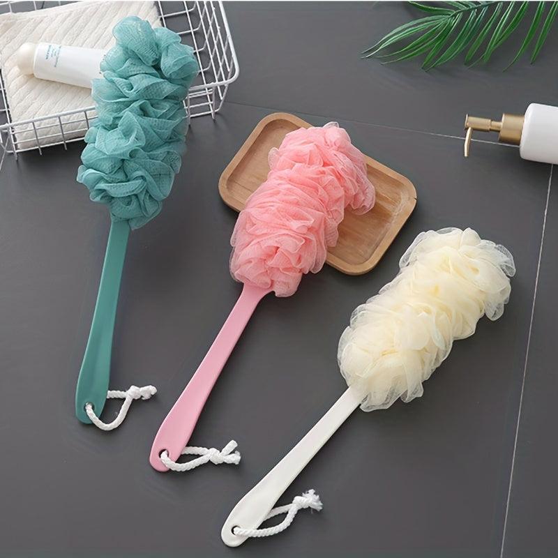 Long Handle Back Loofah Shower Brush - Exfoliating Body Scrubber