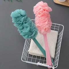 Long Handle Back Loofah Shower Brush - Exfoliating Body Scrubber