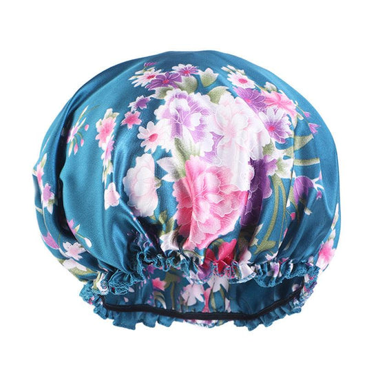Floral Pattern Hair Bonnet Satin Bonnet For Sleeping