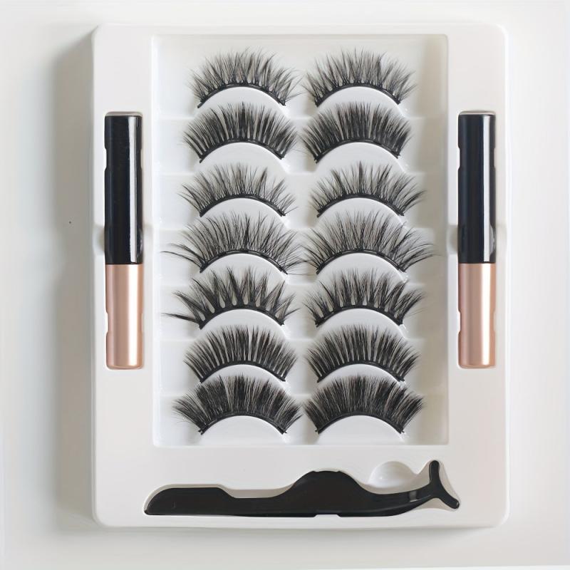 Magnetic Eyelash Set Magnetic Eyeliner Natural Fluffy Curly 7 Pairs