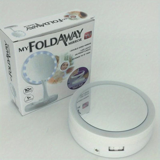 Adjustable Double Sided Lighted Makeup Mirror - Perfect for Travel and Home