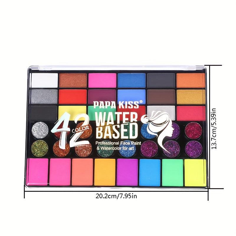 42 Colors Water Soluble Body Paint UV Glitter Set